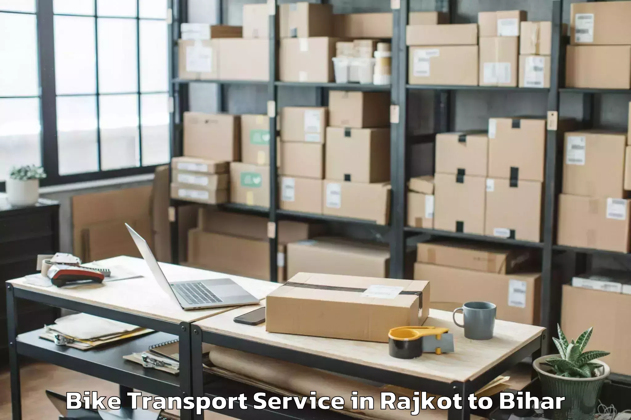 Book Rajkot to Pranpur Bike Transport Online